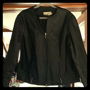 14W Black Leather Jacket